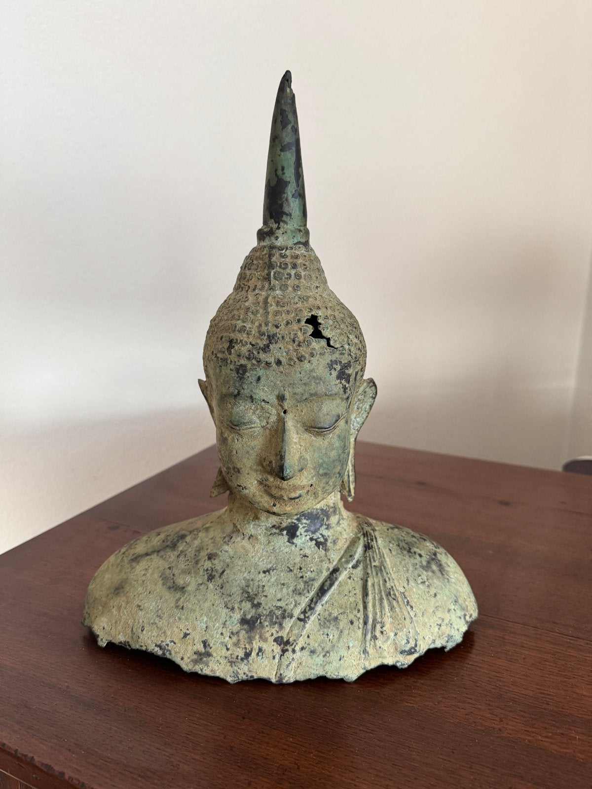 Boeddha Buste - Brons met Patina, Ophalen