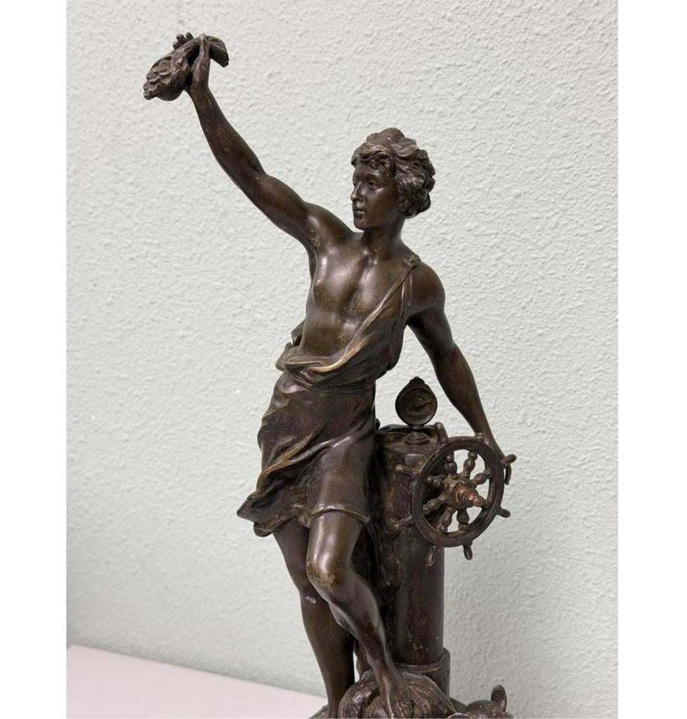 Zeldzaam antiek beeld “Commerce” Charles Octave Levy 1820-99, Antiek en Kunst, Ophalen of Verzenden