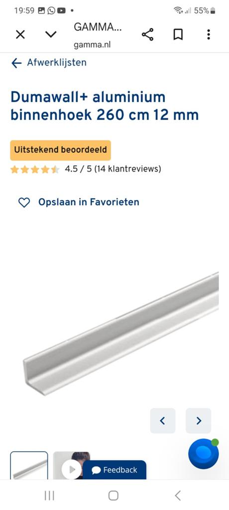 Dumawall aluminium hoekprofiel, Ophalen, Overige materialen, Overige typen