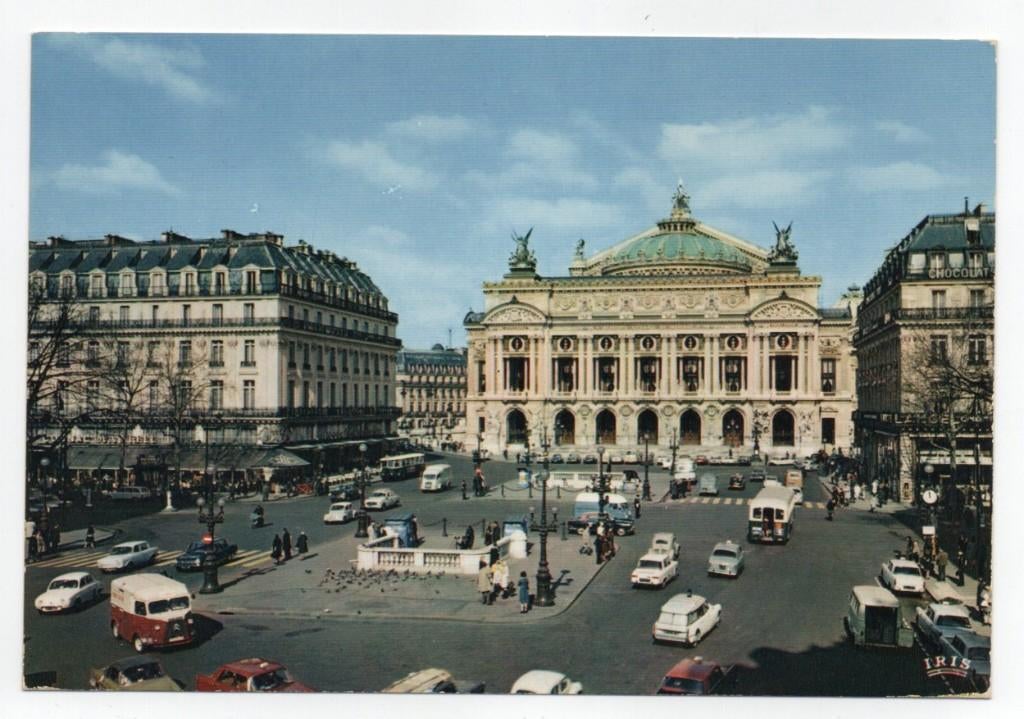Paris Place met auto's Citroën bus, ambulance, VW, bus, Ophalen, 1960 tot 1980, Ongelopen, Frankrijk