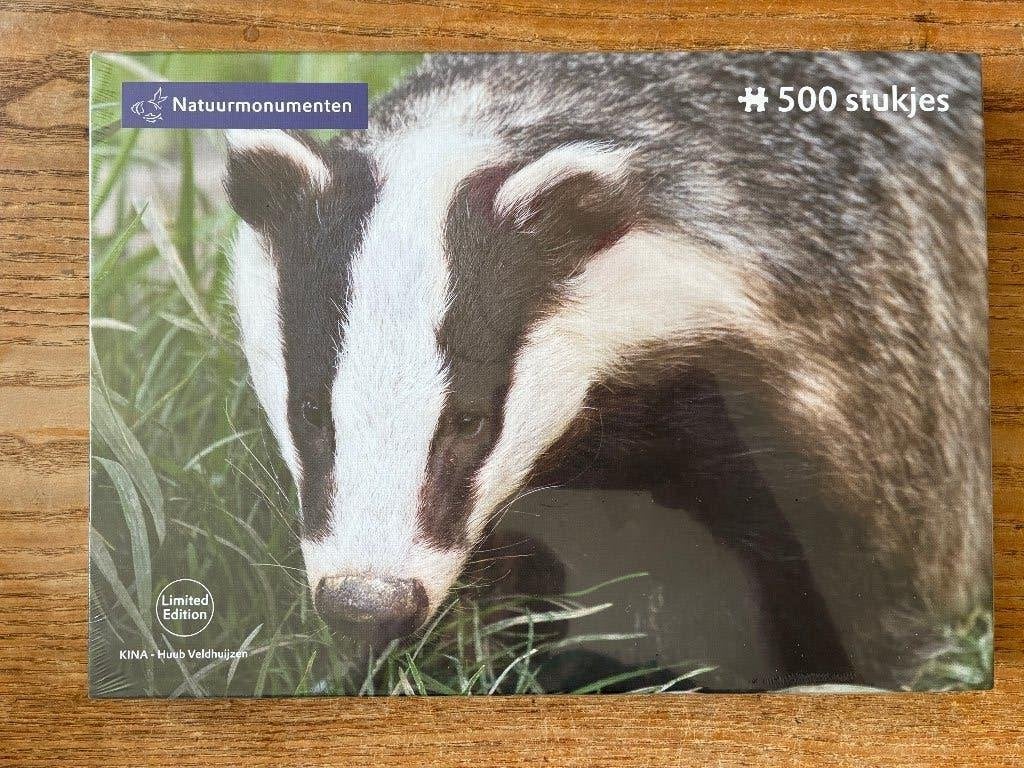 Puzzel Natuurmonumenten Das (500pcs) nieuw in folie, Hobby en Vrije tijd, Ophalen of Verzenden, 500 t/m 1500 stukjes, Nieuw, Legpuzzel
