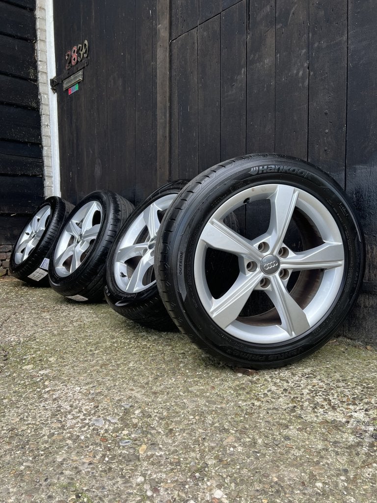 Originele Audi A4 A5 S4 S5 velgen 17" 5x112 zomer set a3 s3, Niet ingevuld, Gebruikt, Banden en Velgen, Niet ingevuld