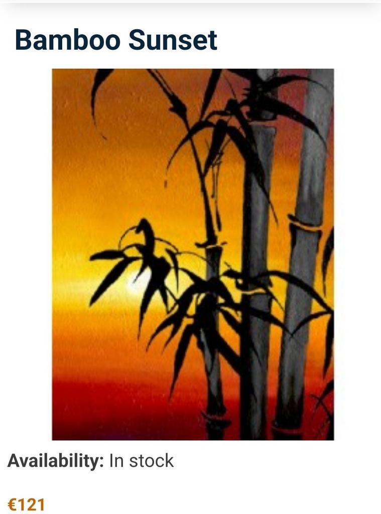 Schilderij met bamboe en zonsondergang, Ophalen