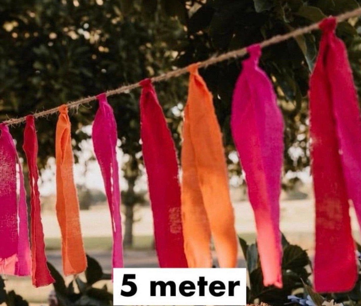 Nieuwe stoffen slinger 5 meter (felroze/rood/oranje), Ophalen of Verzenden, Nieuw, Versiering