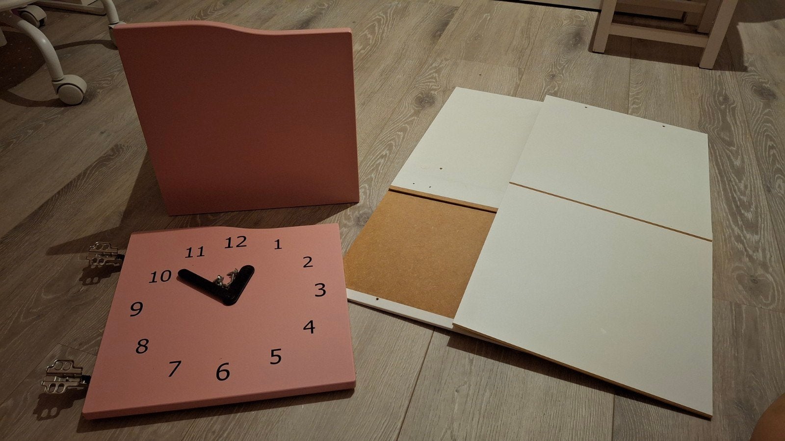 IKEA Kallax 2x: lade roze en kastje met klokfront, Ophalen, Gebruikt