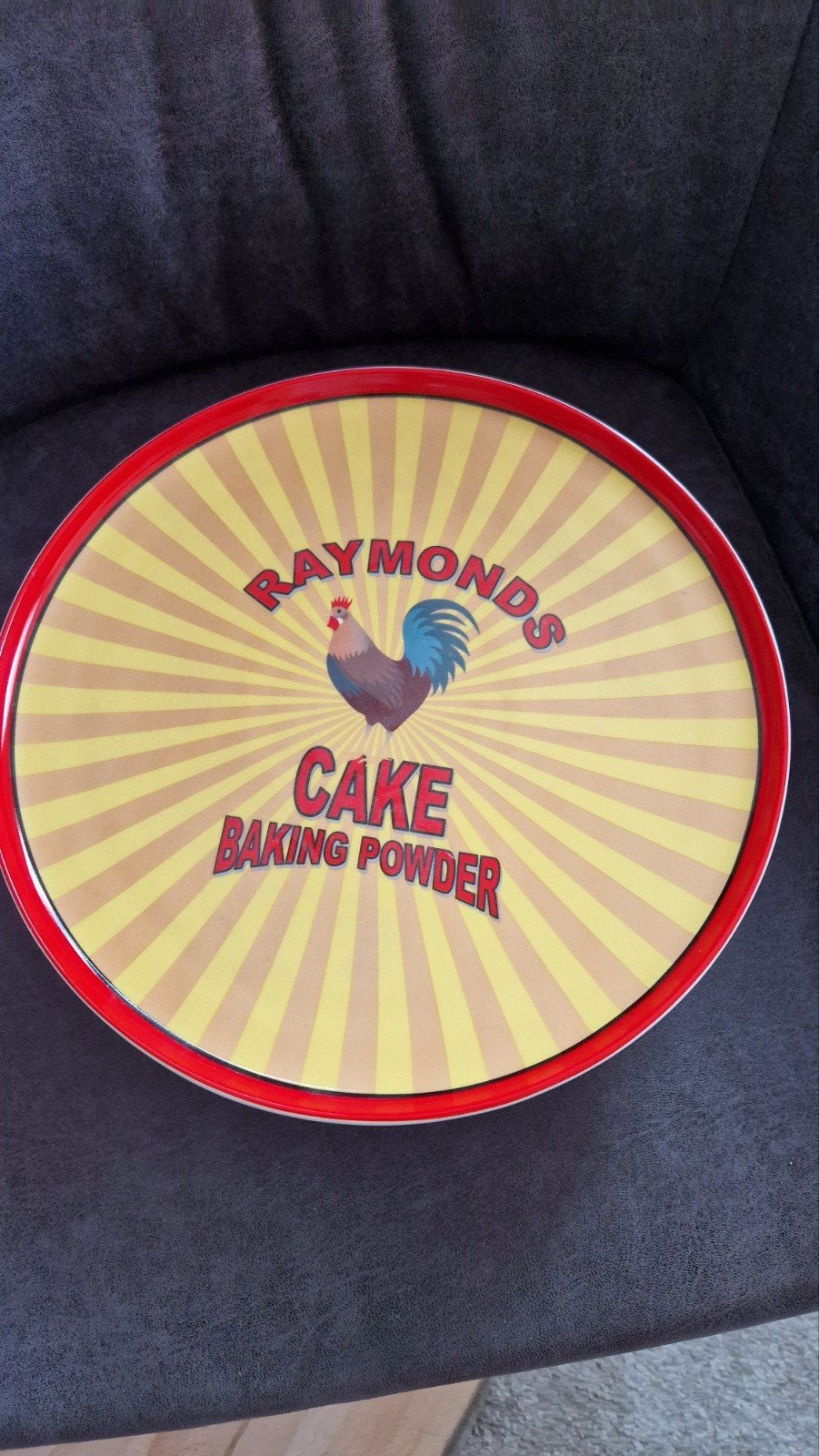 Raymonds Cake Baking Powder Taartplateau, Op voet, Porselein of Keramiek, Schaal, Rond