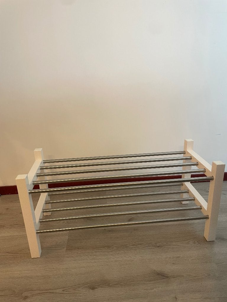 IKEA TJUSIG Shoe Rack – White, Ophalen, Zo goed als nieuw
