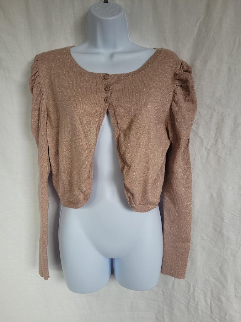 Leuk kort oud roze vest met glitterdraad mt XL merk Hema, Kleding | Dames, Truien en Vesten, ., Maat 46/48 (XL) of groter, Ophalen of Verzenden
