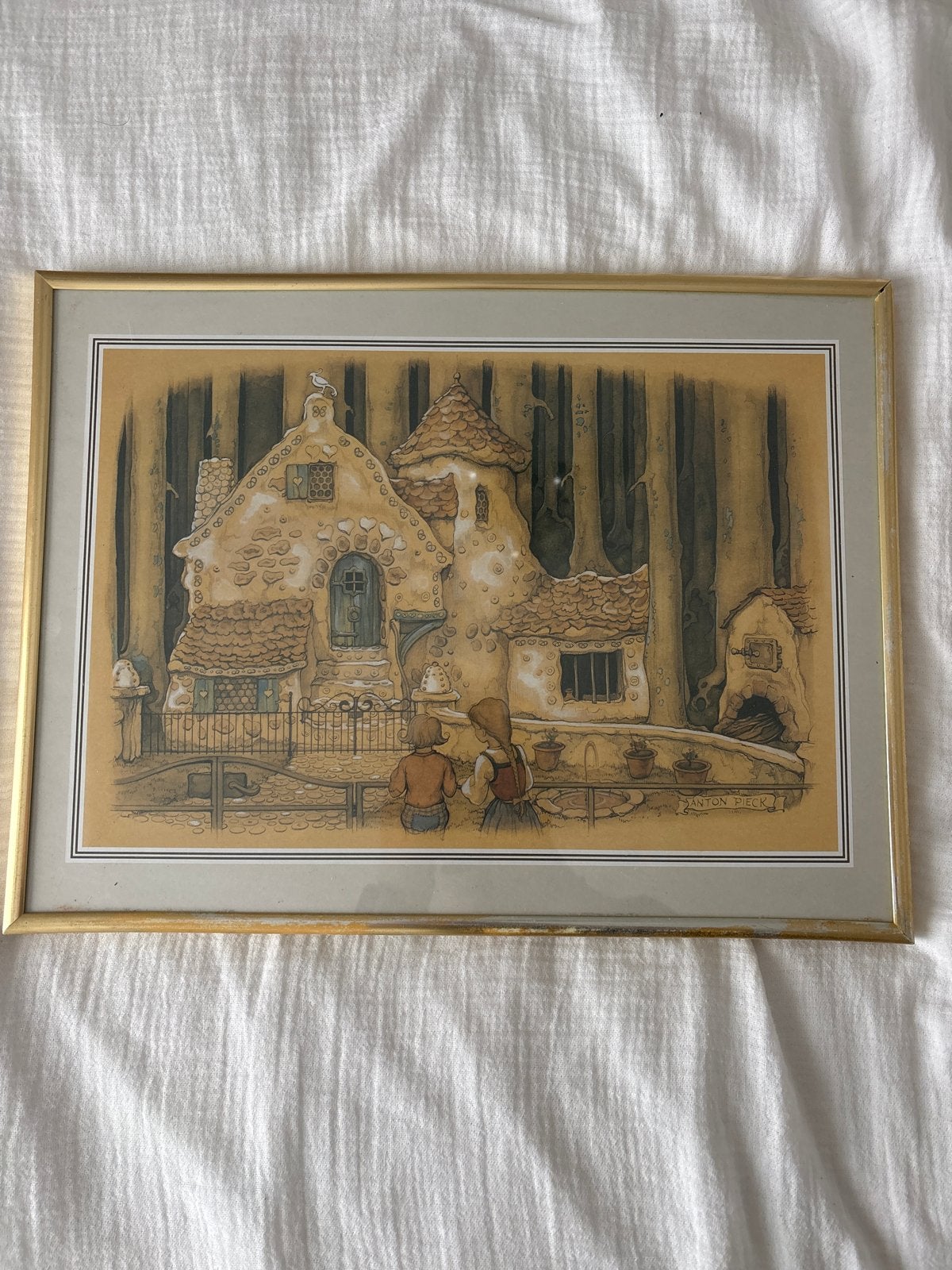 Anton Pieck Prent: Hans en Grietje, Antiek en Kunst, Ophalen of Verzenden