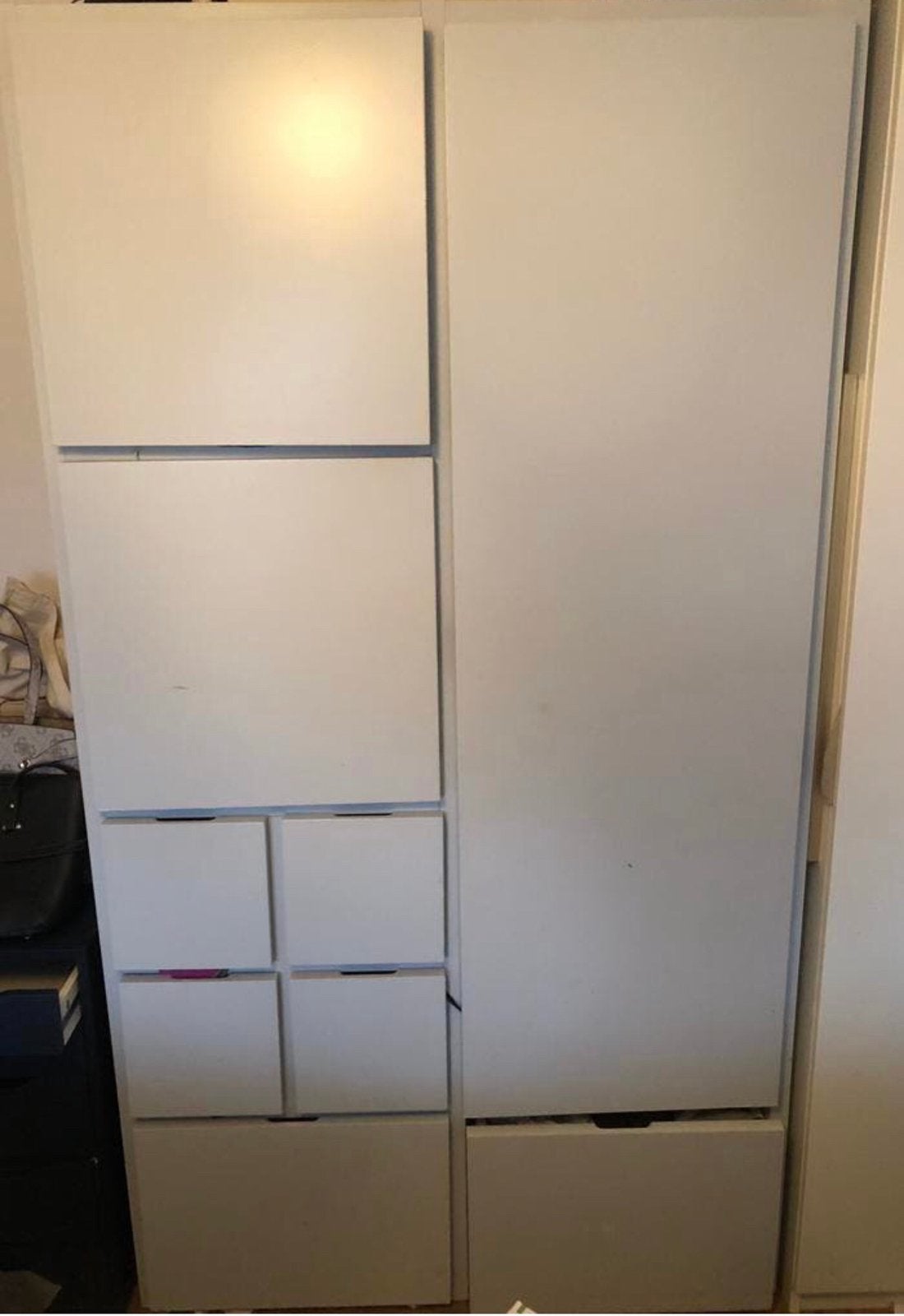 Praktische IKEA rakke kast lichtgrijs geverfd 110b 58 d 200h, Ophalen, Zo goed als nieuw, 50 tot 75 cm, 50 tot 100 cm