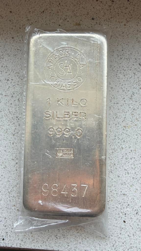 e koop: 1 kilo zilverbaar (999,0 puur zilver, Ophalen of Verzenden, Zilver
