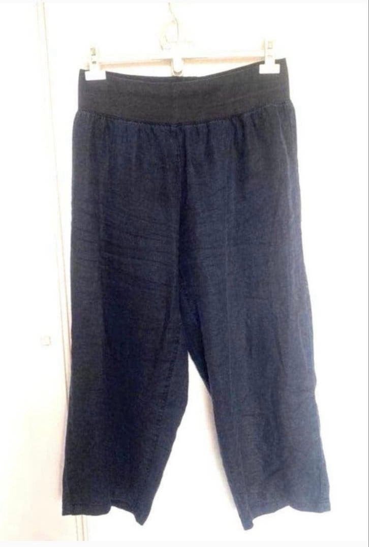 Paprika broek 100% linnen - Donkerblauw, Kleding | Dames, Maat 38/40 (M), Blauw, Ophalen of Verzenden, Lang