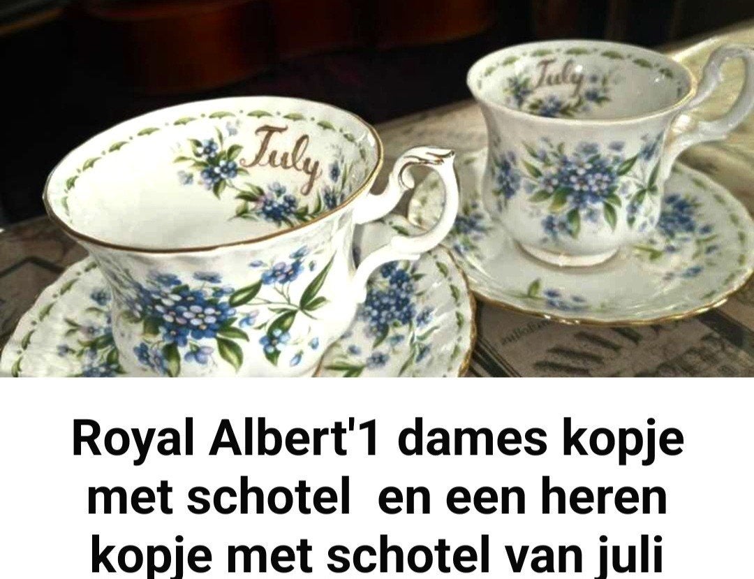 Royal Albert 'July' kop en schotel set, Antiek en Kunst, Ophalen of Verzenden