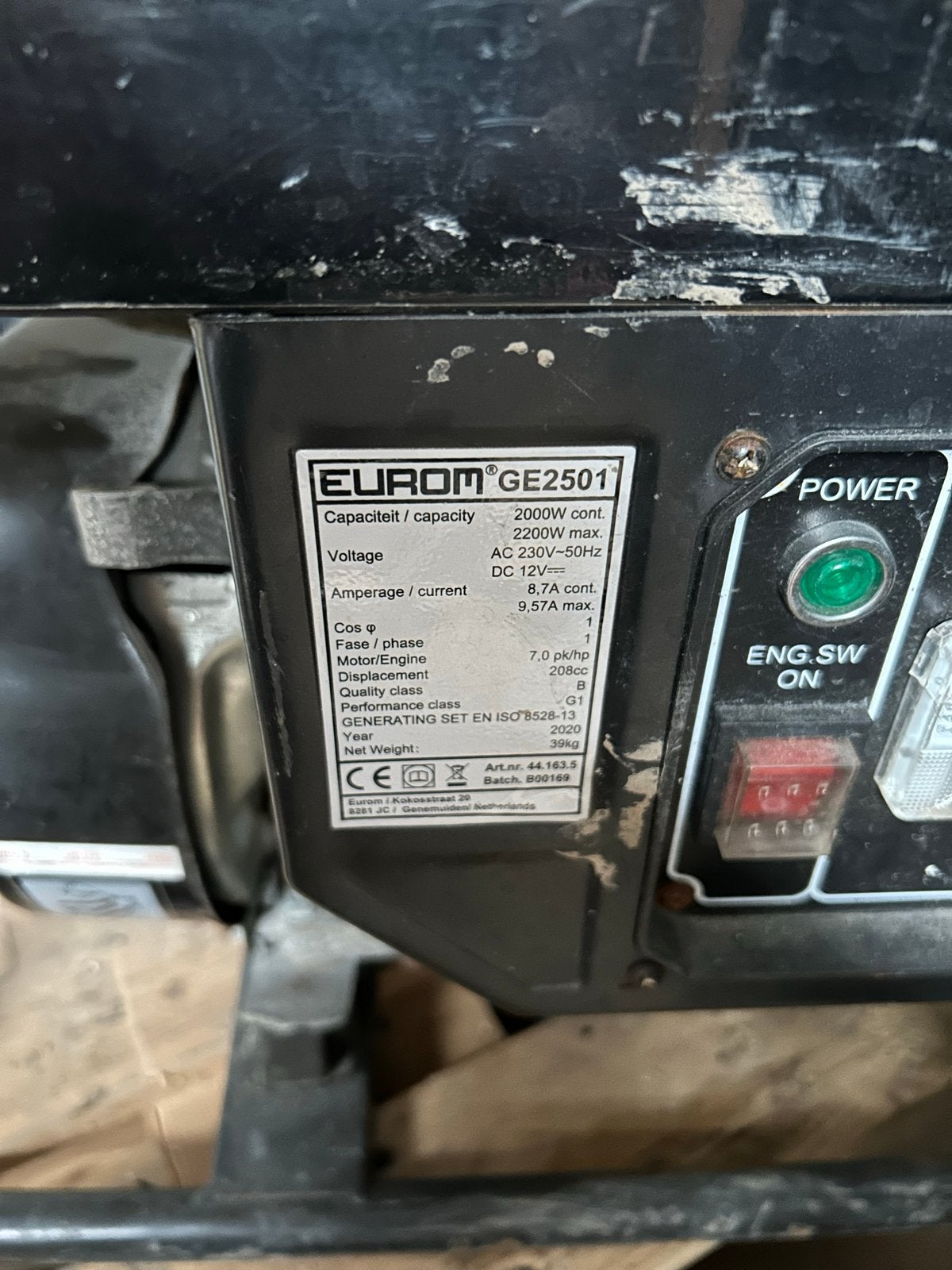 Diverse generatoren - Eurom GE2501 en Professional Generator, Ophalen, Gebruikt, 10 tot 30 kVA, Benzine