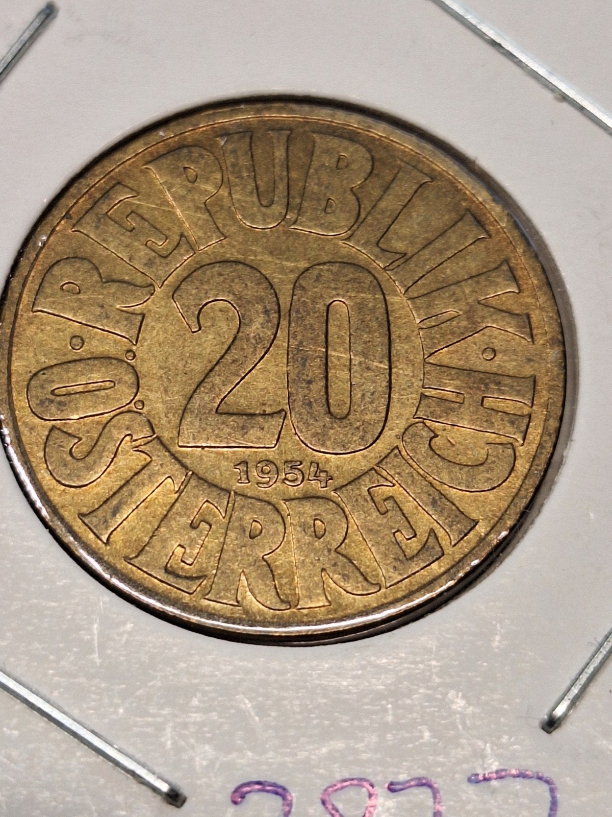 Oostenrijk 20 groschen 1954, Ophalen of Verzenden, Oostenrijk