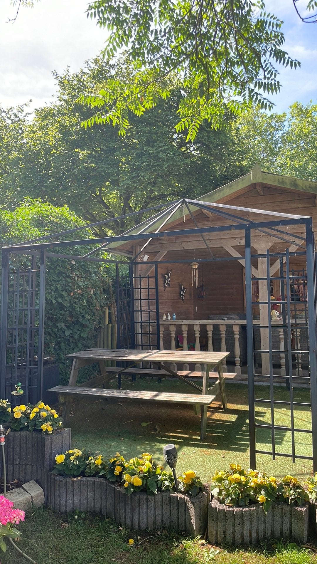Prieel 3mx3m antraciet-zwart, Tuin en Terras, Partytenten, Ophalen, Gebruikt, Partytent, Minder dan 4 meter