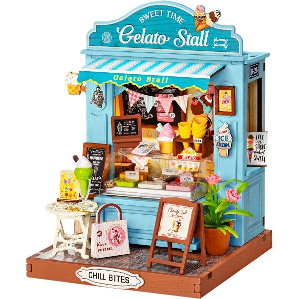 Robotime Gelato Stall DS052 Bouwpakket Nieuw, Nieuw, Meerkleurig, Robotime, Robotime