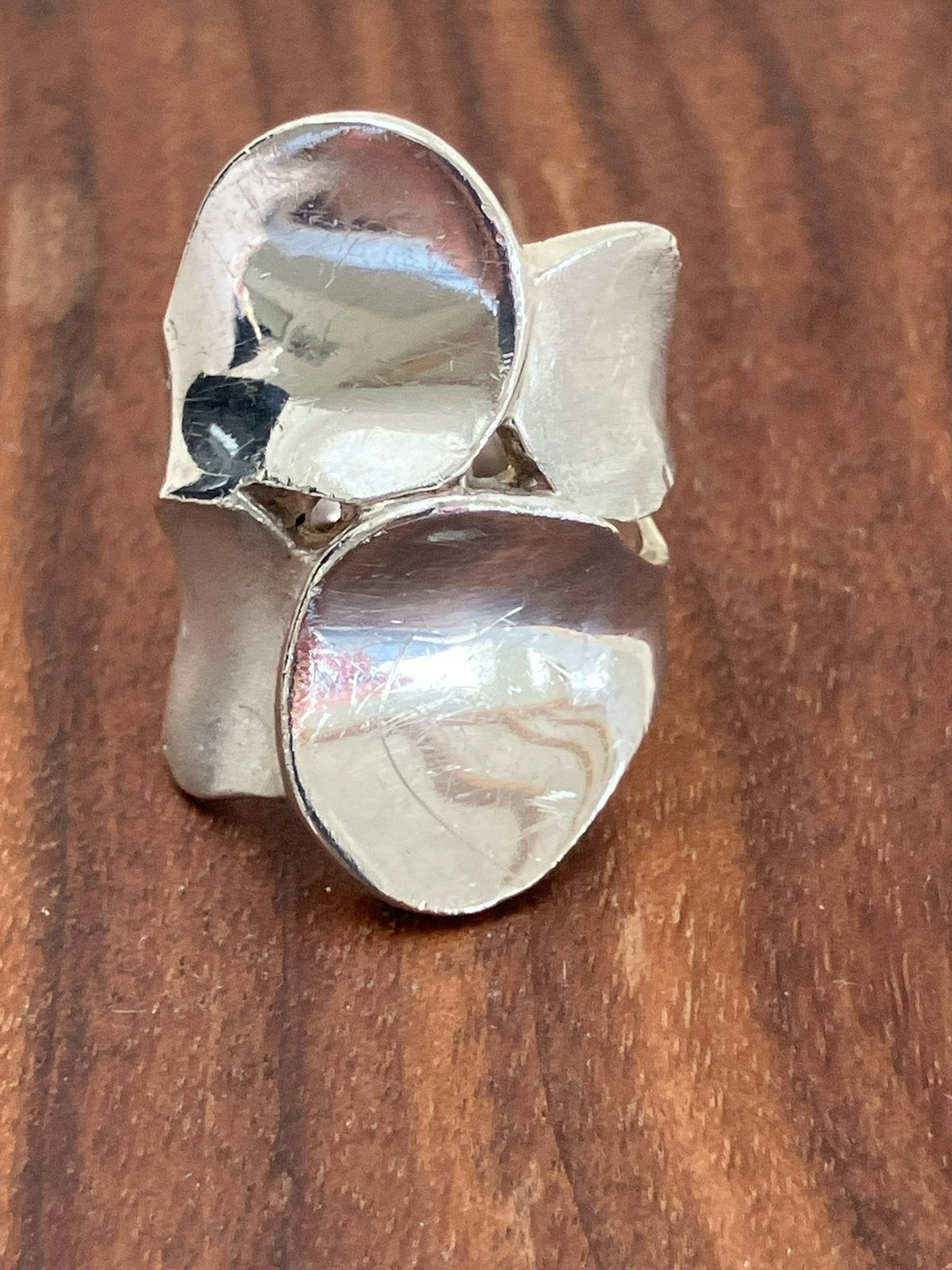 Zilveren ring in Scandinavische stijl, Ophalen of Verzenden, Dame, Zilver, Kleiner dan 17