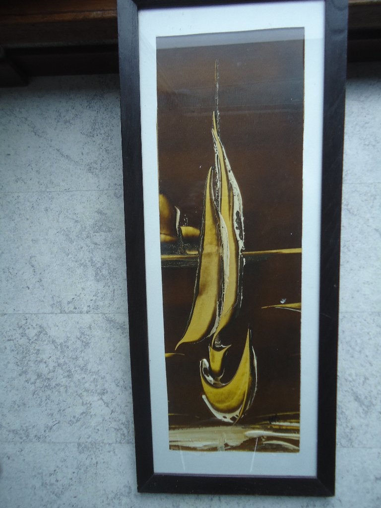 Chinese Jonk pracht schilderij in zeer bijzondere lijst !, Abstract, Verzenden, Passe-partout, Gemengde techniek