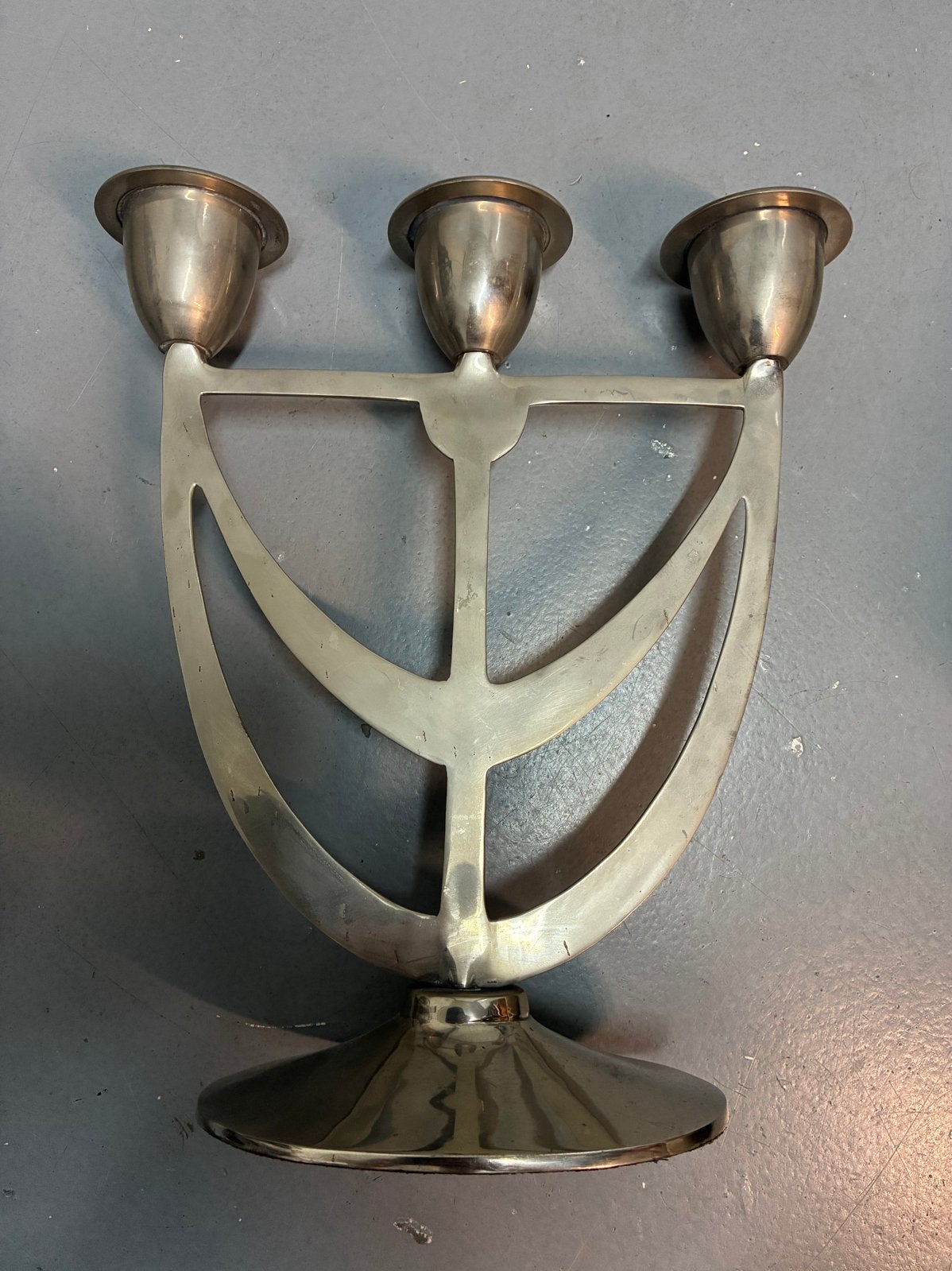 Zilveren kandelaar met drie armen, Antiek en Kunst, Ophalen of Verzenden, Zilver