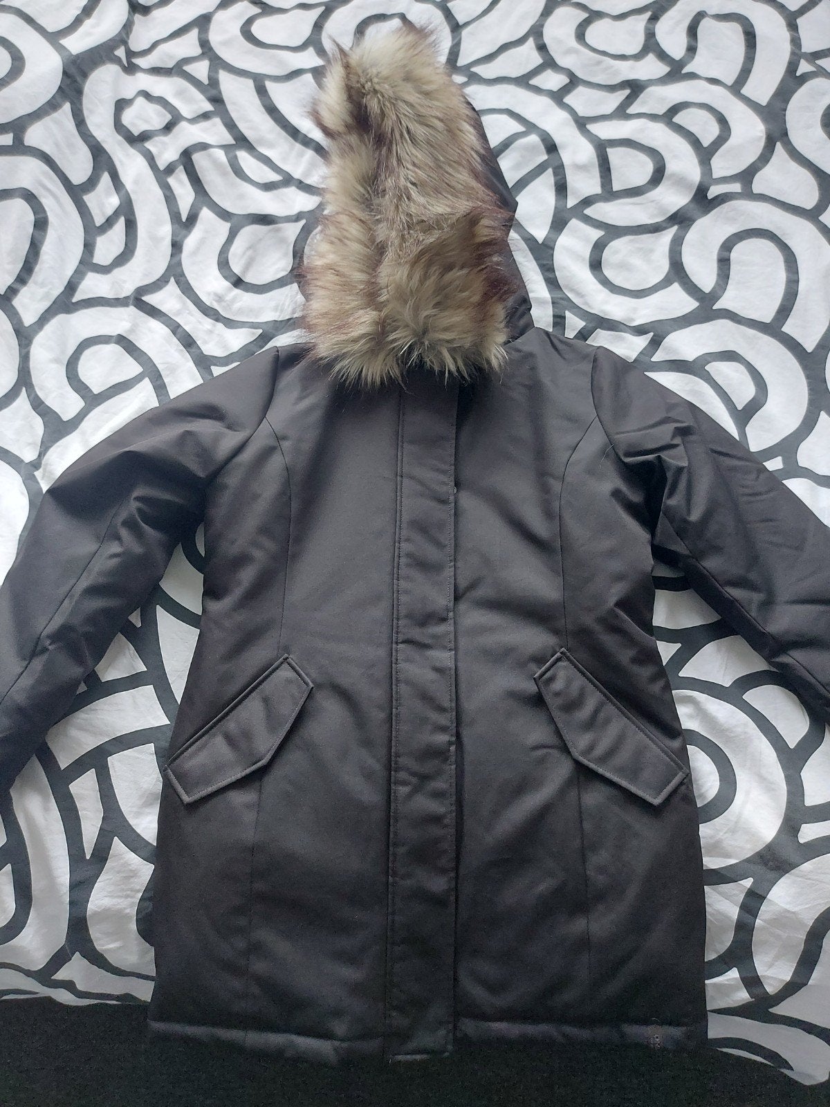ONLY Dames Winterjas Zwart met Bontkraag Maat M, Maat 38/40 (M), Zwart, Nieuw, Ophalen of Verzenden