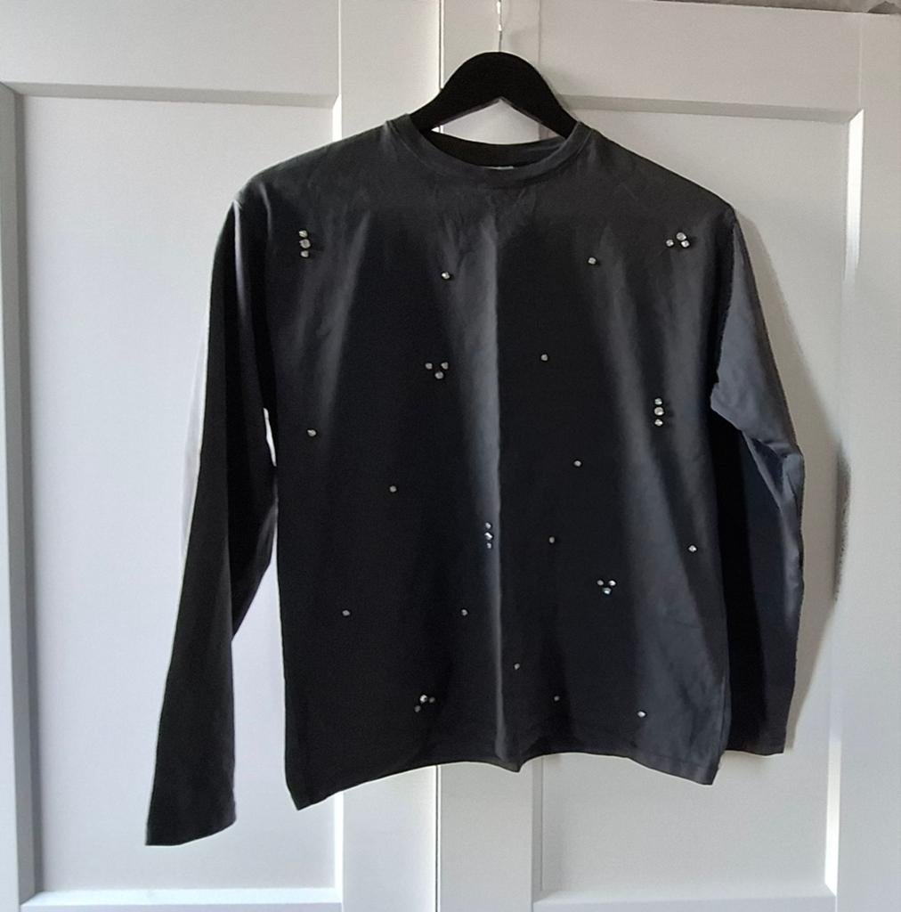 Shirt lange mouwen met glimmers. Maat 164., Kinderen en Baby's, Kinderkleding | Maat 164, Meisje, Ophalen of Verzenden, Zo goed als nieuw