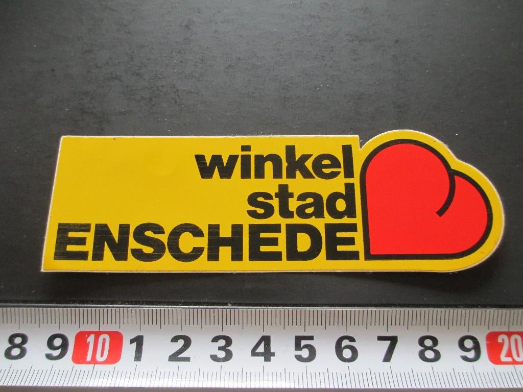 sticker winkel hart stad ENSCHEDE, Ophalen, Zo goed als nieuw