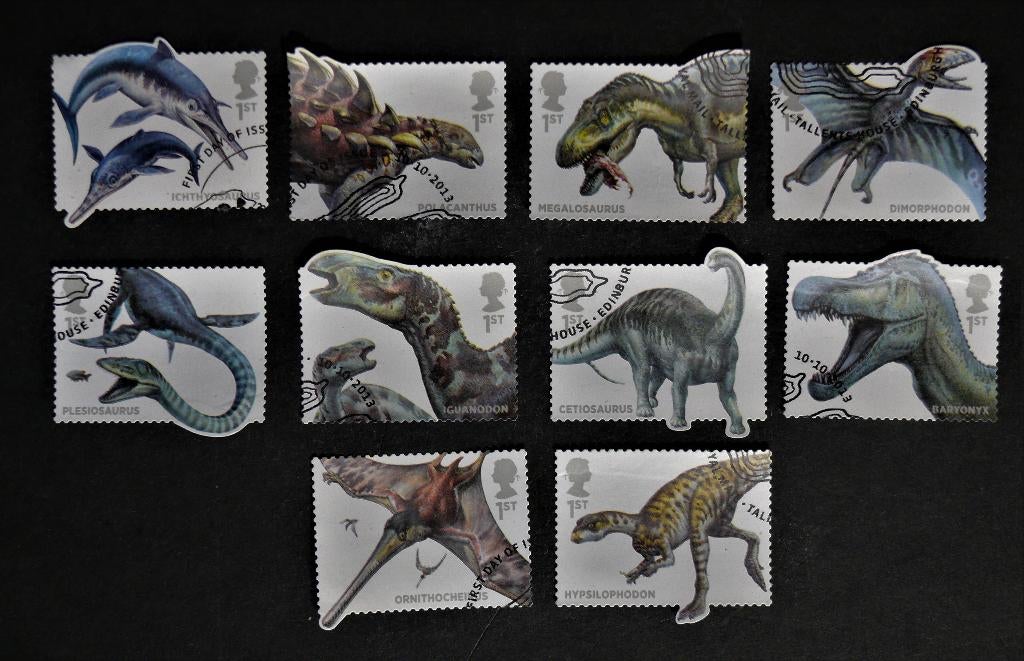 UK / Engeland 2013 Dinosaurussen, Verzenden, Gestempeld