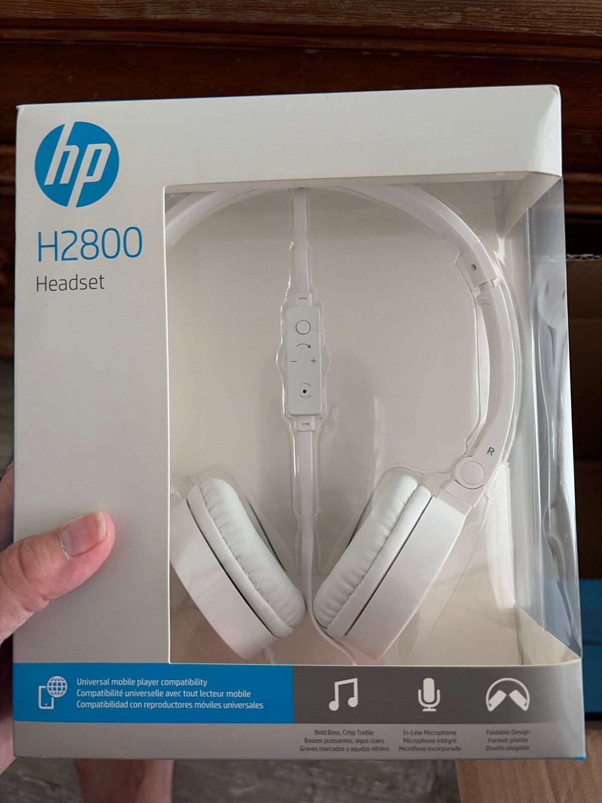 HP H2800 Headset - Wit, Opvouwbaar met Microfoon, Nieuw, Ophalen of Verzenden, Wit, Over-ear