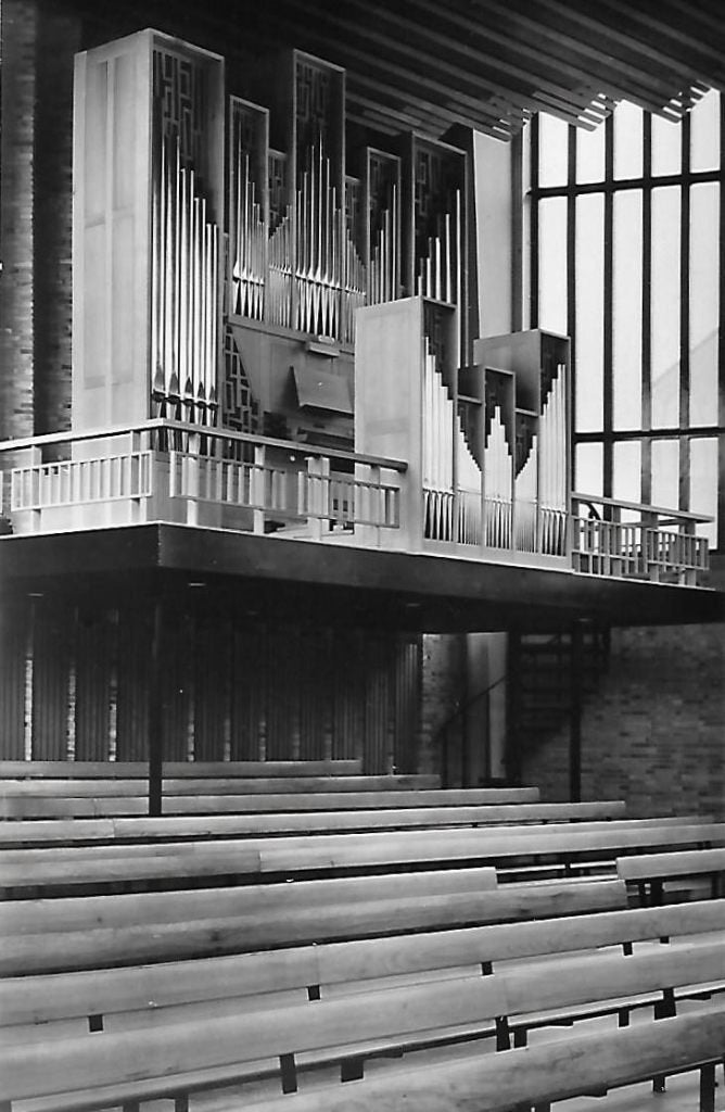 Amstelveen orgel pelgrimskerk oude ansichtkaart ( 1555 ), Ophalen of Verzenden, 1960 tot 1980, Gelopen, Noord-Brabant