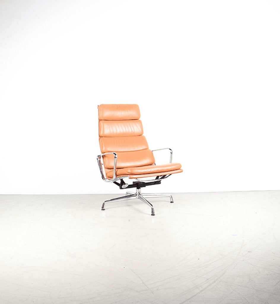 Vitra Eames EA 222 Fauteuil Cognac Leer - Chroom + EA 223 Ho, Niet ingevuld, Nieuw, Niet ingevuld, Niet ingevuld