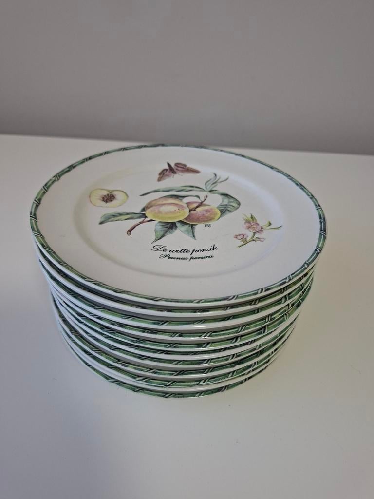 JBS Home Collection "Botania" bord met perzikmotief, Huis en Inrichting, Keuken | Servies, Ophalen of Verzenden, Zo goed als nieuw