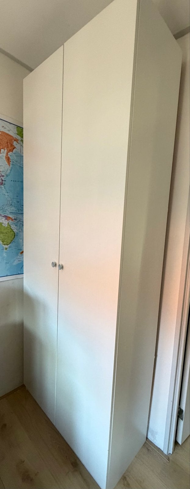 Witte kledingkast Ikea met planken en deuren, Ophalen, Gebruikt, 200 cm of meer, 50 tot 100 cm