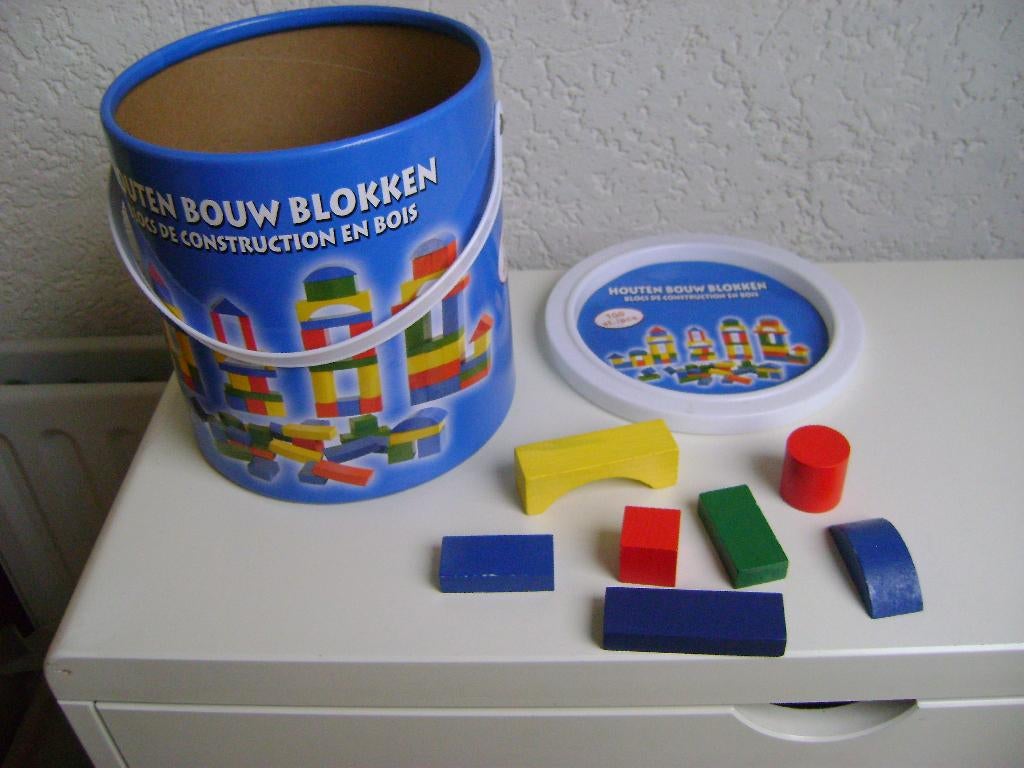ton houten blokken verschillende kleuren en vormen, Ophalen of Verzenden, Zo goed als nieuw, Overige merken