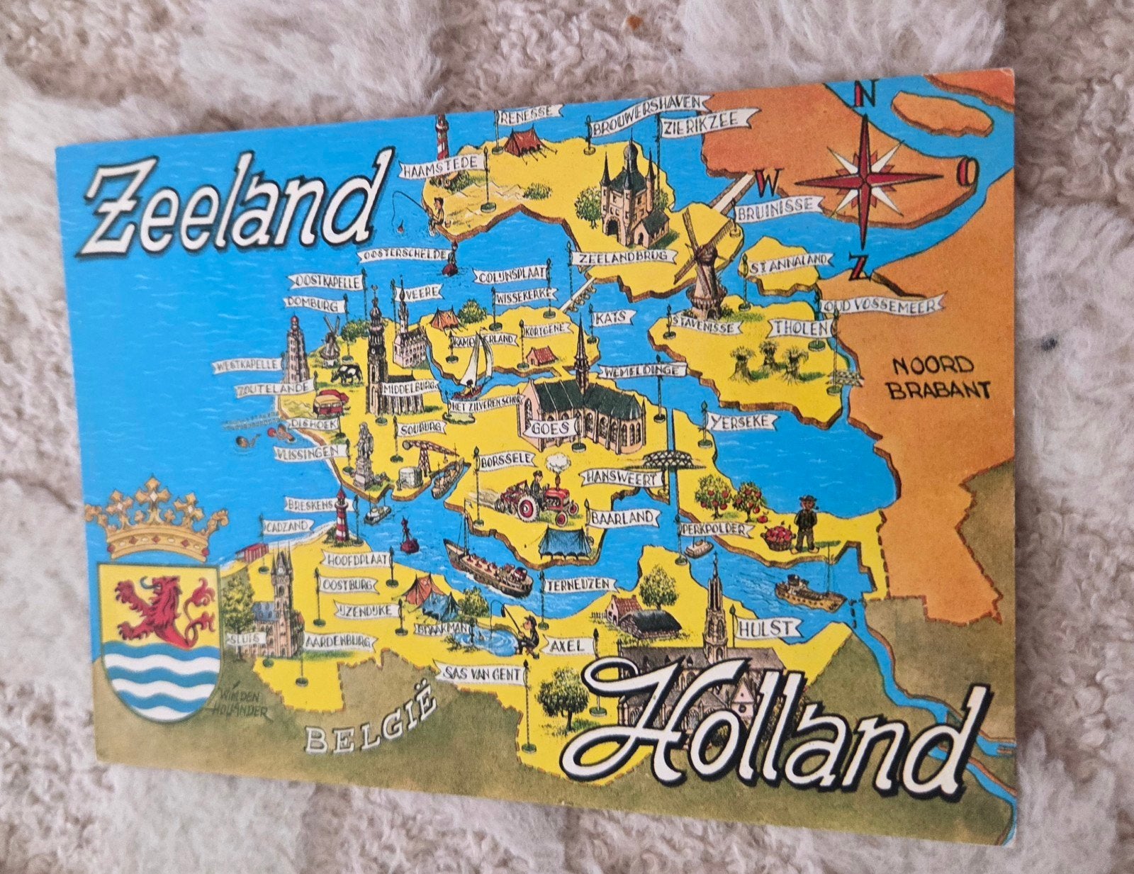Zeeland - Plattegrond, Verzenden, 1960 tot 1980, Gelopen, Zeeland