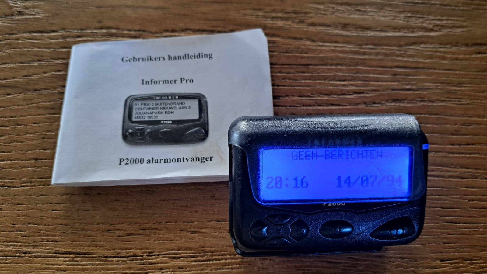 Informer P2000 Pager met handleiding en hoesje, Ophalen of Verzenden, Gebruikt, Ontvanger