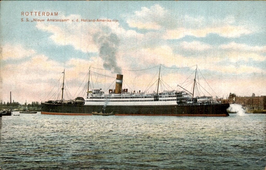 Rotterdam - S.S. Nieuw Amsterdam - Holland-Amerika-ijn, Ophalen of Verzenden, Voor 1920, Ongelopen, Zuid-Holland
