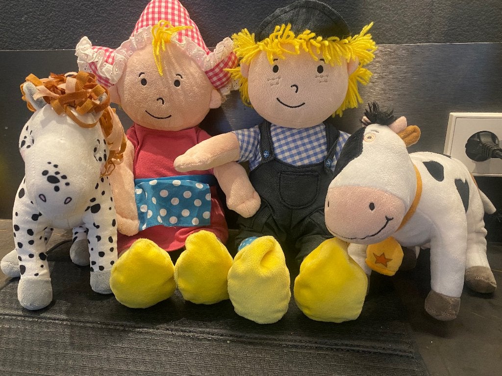Fien en Teun poppen, Kinderen en Baby's, Speelgoed | Knuffels en Pluche, Overige karakters, Ophalen, Zo goed als nieuw, Overige typen