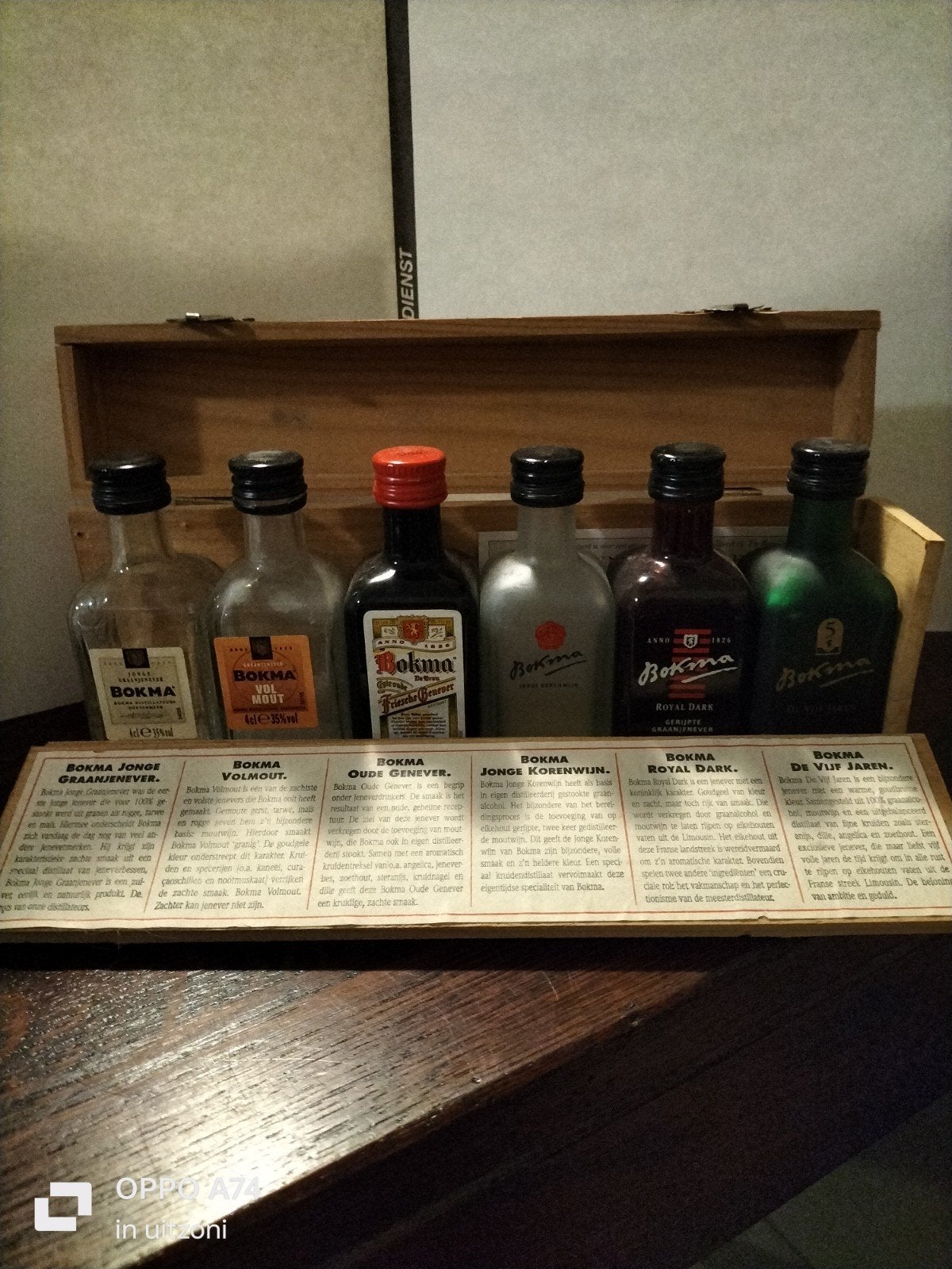 Bokma Jenever Miniaturen in Houten Kistje (leeg), Verzamelen, Ophalen of Verzenden