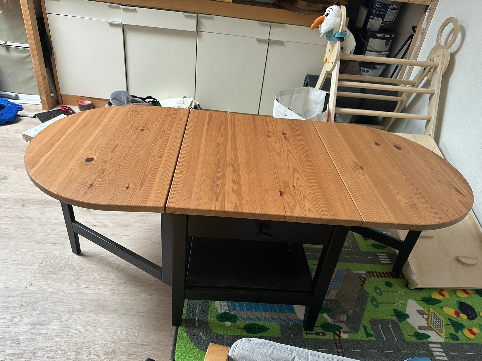 Teab IKEA Arkelstorp uitklapbare salontafel, Huis en Inrichting, Ophalen, 50 – 75, Gebruikt, 100 tot 150 cm