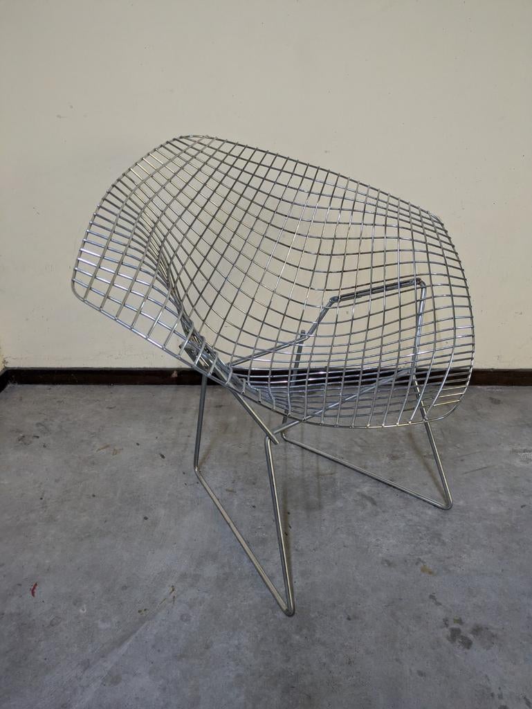 Diamond Chair van Harry Bertoia - Mid-Century Design, Huis en Inrichting, Ophalen, Gebruikt, Mid-Century Modern, Industrieel, Metaal
