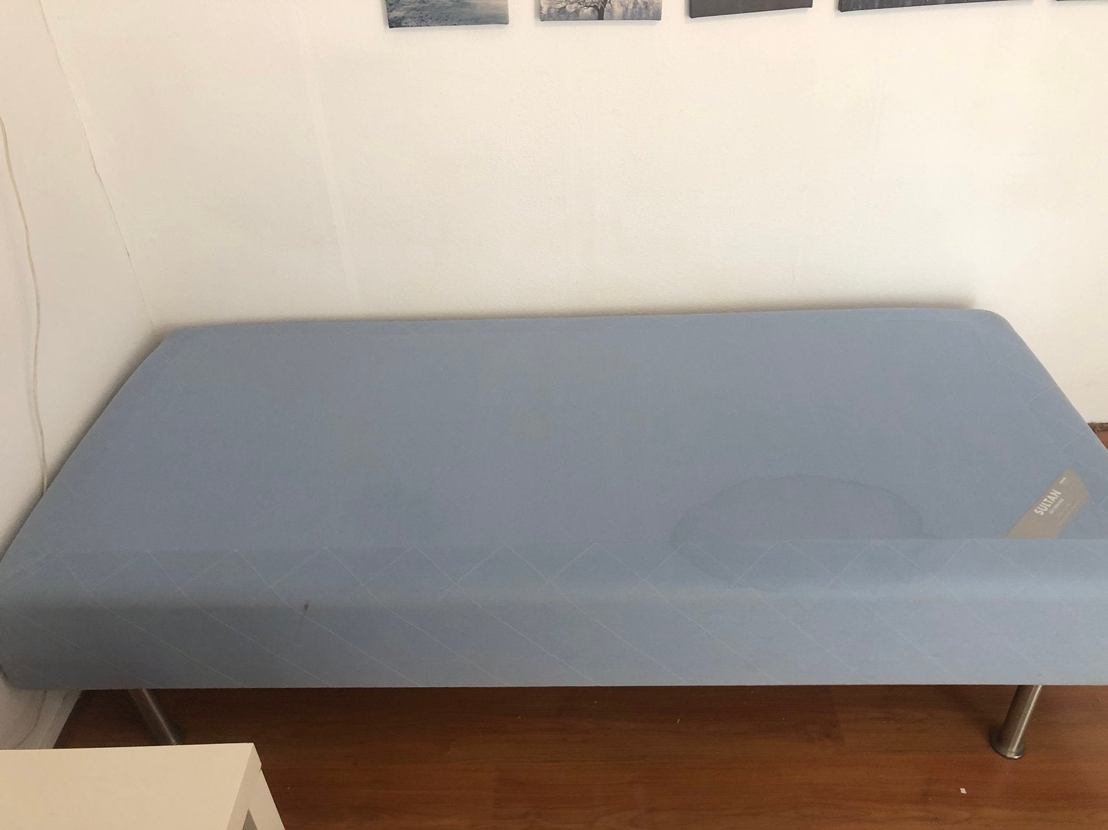 Boxspring, Ophalen, Gebruikt, Eenpersoons, Blauw
