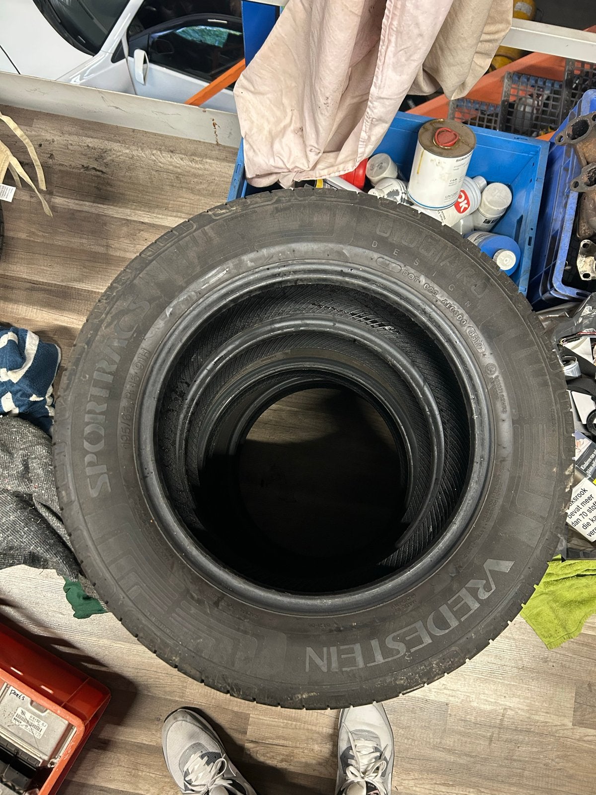 4x Vredestein Sportrac 195/65R15 91H Zomerbanden z.g.a.n., Ophalen, Gebruikt, 15 inch, Band(en)