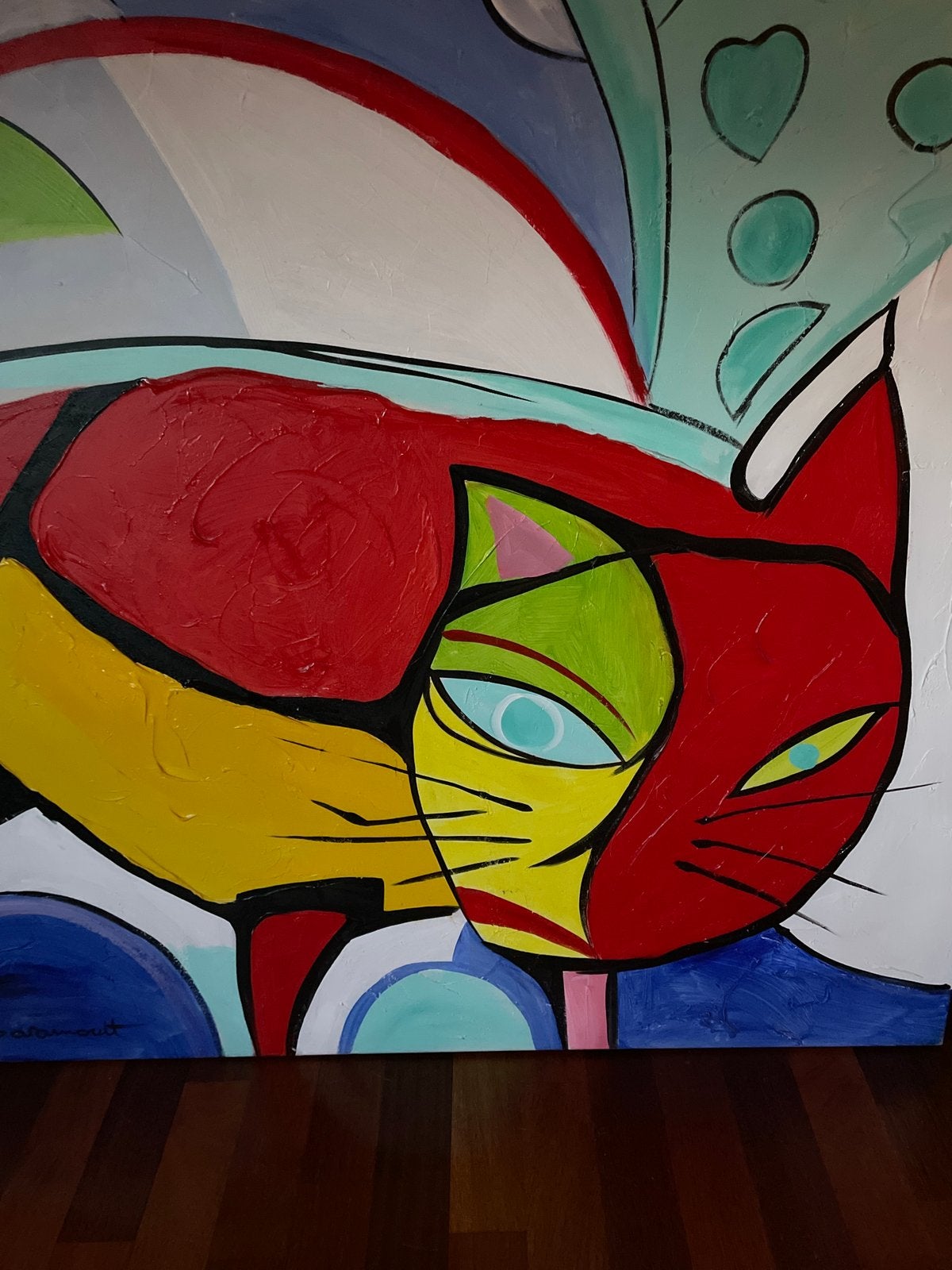Abstract groot canvas doek! Kleurrijk, Ophalen