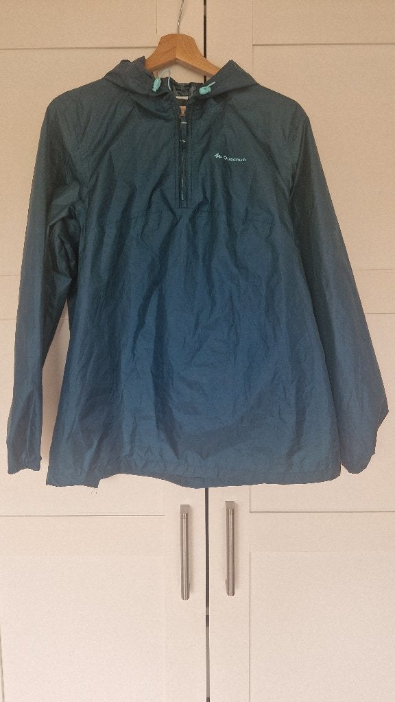 Turquoise Regenjas Decathlon maat 164, Jongen of Meisje, Sport- of Zwemkleding, Decathlon, Ophalen of Verzenden