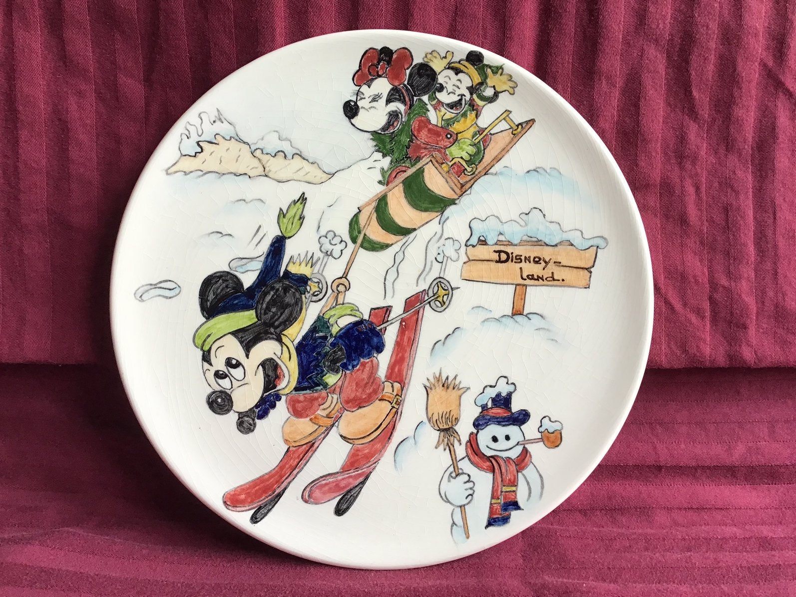 Disney wandbordje vintage, Ophalen of Verzenden, Mickey Mouse, Gebruikt, Overige typen