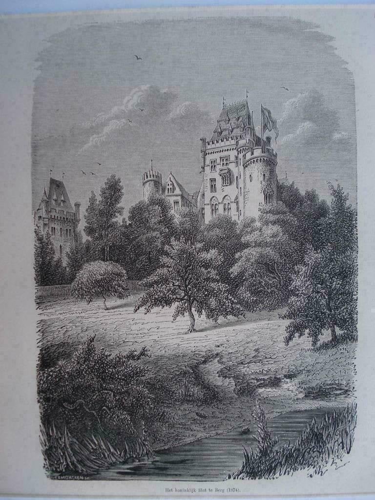 128 / Berg het Koninklijk Slot in 1873 Houtgravure 1882, Ophalen of Verzenden