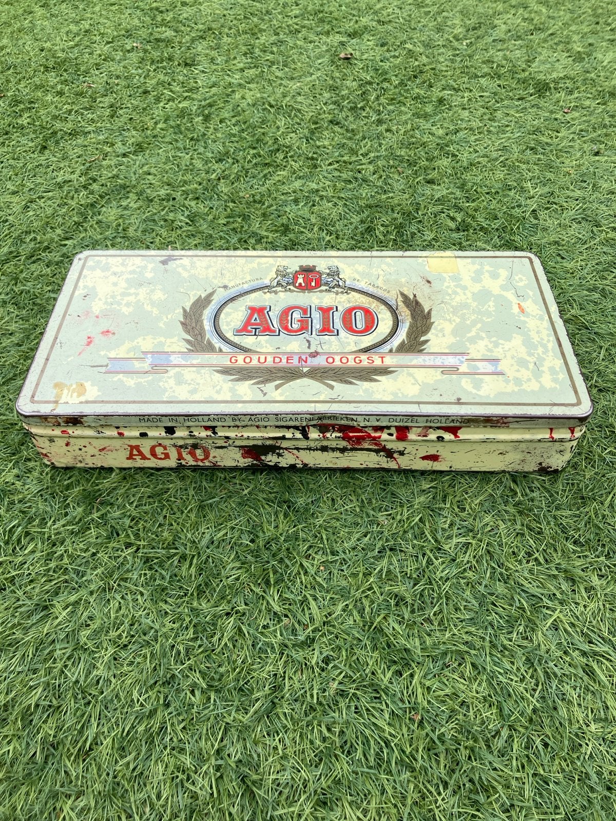 Vintage Agio Gouden Oogst Blik - Sigarettenblik, Verzamelen, Ophalen of Verzenden, Gebruikt, Overige, Overige merken