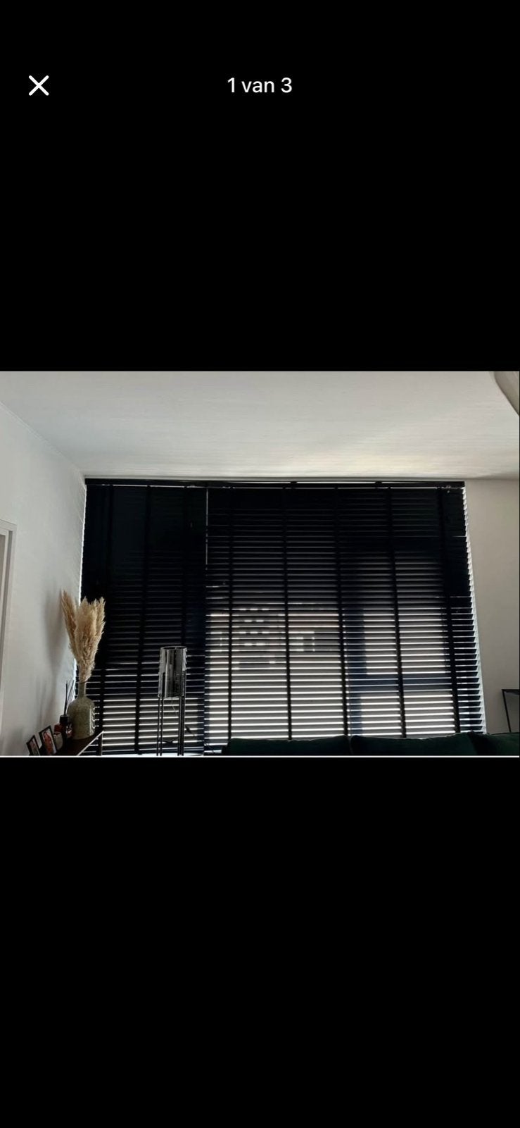 Houten jaloezieën zo goed als nieuw (2 stuks), Jaloezie, Zwart, Hout, Ophalen of Verzenden