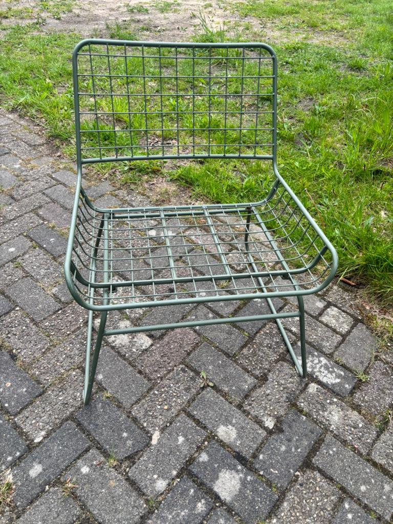 Metalen Draadstoel - groen, Ophalen, Zo goed als nieuw, Overige kleuren, Eén